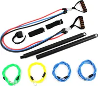 Slavikosway Home GYM Resistance Band Bar Set Widerstandsbändern mit Stange