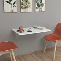 Wandklapptisch Klepp 72x45cm Klappbarer Esstisch Bartisch platzsparend Küchentisch zur Wandmontage Mehrzwecktisch Weiß