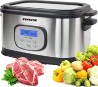 Syntrox Germany Marsipu sous vide cooker - vakuový hrnec pro přesné vaření při nízkých teplotách, 6 l, nerezová ocel, 520 W, na maso, ryby, zeleninu a další pokrmy