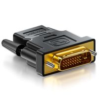 deleyCON HDMI zu DVI Adapter - HDMI Buchse zu DVI Stecker (24+1) (19pol) 1920x1200 1080p - Schwarz