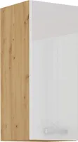 Hängeschrank 30 cm Eiche Artisan + Weiß Hochglanz Küchenzeile Küchenblock Küche