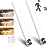 40cm Schrankbeleuchtung Led Mit Bewegungsmelder 2 Stück Kabellos Led Leiste Wiederaufladbar Unterbauleuchte Küche Sensor Licht Für Innen Kleiderschrank Treppe