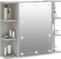 vidaXL Spiegelschrank mit LED Betongrau 70x16,5x60 cm