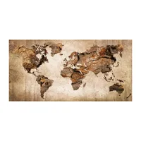 Leinwandbild Kunst-Druck 120x60 Bilder Landkarten Flaggen Weltkarte Holz 