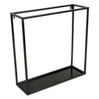Wandregal, Hängeregal Metall Aufhängen, Rechteckig, Loft, Schwarz, 45 cm