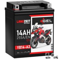 LANGZEIT YB14-A2 Motorradbatterie 12V 14Ah 255AEN GEL Batterie 12V 51412 CB14-A2 FB14-A2 6Y4P