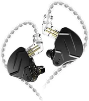 Sluchátka do uší KZ ZSN Pro X, jeden kruh, jedno železo, 3,5 mm drátový mobilní telefon, kovová sluchátka, vyměnitelný kabel, černá bez mikrofonu