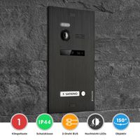 BALTER EVO Schwarz 2-Draht BUS 7" WiFi Monitor Video Türsprechanlage Set für 1 Familienhaus