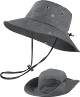 Sonnenhut Herren Damen, Sonnenhut Buschhut Schlapphut, UV Schutz Breiter Krempe Boonie Hat Anglerhut Faltbar Safari Wanderhut Tropenhut