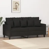 2-Sitzer-Sofa Schwarz 140 cm Stoff 359271