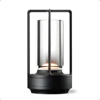 Goliving Lumina Tischlampe Wiederaufladbar - Laterne - Dimmbar - Nachtlampe - 17,5 cm - Schwarz