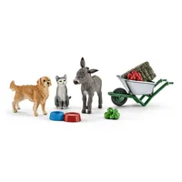 Schleich - Figurky zvířat, krmení na farmě; 41423