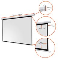 celexon basic 130" Zoll Motor-Leinwand 1:1 | 240x240cm | 4K Full HD 3D | elektrische Leinwand für Beamer-Projektionen