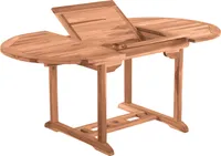 TPFGarden GARTENTISCH Teaka mit Schmetterlingsauszug, 120 cm, rund,Teakholz, auf 170 cm ausziehbar