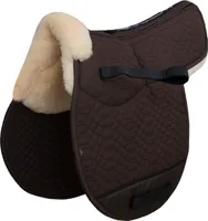 Engel Reitsport Satteldecke SADEK1AP Lammfell & Baumwollsteppstoff, Fell in Sattellage, Fellkranz vorne, Korrektur Aufpolstertaschen außen Mocca/Med. VSS (Vielseitigkeit/Springen)
