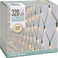 Deco svetelná sieť s 320 LED diódami - teplá biela - záhradná svetelná clona 300 x 150 cm na vonkajšie použitie s káblom a sieťovou zástrčkou