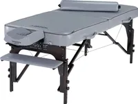 Master Massage 76cm Montour™ LX Mobile Massageliege Paket mit Memory Foam & Klappbarem Holzgestel-Taubengrau