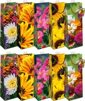 Geschenktaschen für Flaschen 10 Stück Flaschentüten edle Geschenktüten für Wein Sekt Champagner Geschenkbeutel mit farbiger Kordel und Namenskarte
