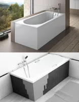 BADLAND Badewanne Rechteck Intrica 170x75 mit Ablaufgarnitur, Füßen und Styroporverkleidung GRATIS