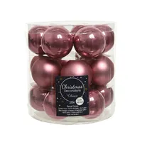Weihnachtskugeln Glas 4cm 18 Stück - Samtpink