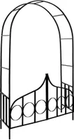 GARDEBRUK® Rosenbogen 240 x 140 x 40cm Metall mit Tür Tor Stabil Rankbogen Rankhilfe Torbogen Rosenhilfe Rosentor Rankgitter