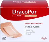 DRACOPOR Wundverband 5x7,2 cm steril hautfarben, 50 St PFL