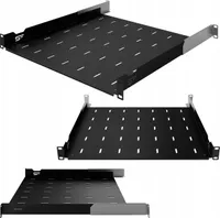 Półka Rack 19" 1U 450-610 mm Półka Do Szafy Rack Regulowana Czarna Stalflex