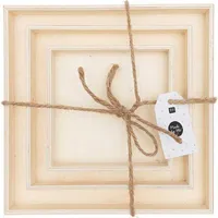 3 quadratische Holzschalen 100%