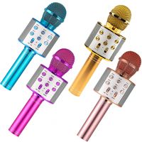 Malplay Silber Karaoke Musikspielzeug Kabellos Bluetooth Mikrofon Mit 2 Lautsprechern | funktioniert Mit Smartphones, Tablets Und Smart-Tvs