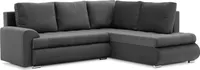 Ecksofa TOKIO V PRO mit Schlaffunktion L-förmig - Eckcouch mit 2 Bettkasten - Kronos 34 Dunkelgrau RECHTS (Muster 1)