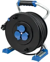 Kunststoffkabeltrommel 33 m H07RN-F 3G2,5, 230 V, 3 Schuko-Steckdosen