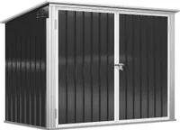 Outsunny Mülltonnenbox Müllbox für 2 Mülltonnen abschließbar Stahl Schwarz