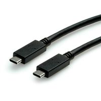 ROLINE GREEN USB 3.2 Gen 2 Kabel, mit PD 20V5A, Emark, C-C, ST/ST, schwarz, 0,5