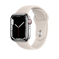 Apple Watch Series 7 Edelstahl 41mm Cellular Silber (Sportarmband sternenlicht) *NEW*