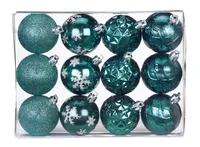 Weihnachtskugeln Dekorierte Kugeln Kunststoff 6cm 12er Set - Emerald