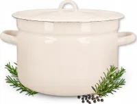 Kuketo | Emalierter Topf 26 cm - Krem - Hochwertig und langlebig - 9 Liter Kapazität - Pflegeleicht und vielseitig