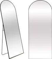 SensaHome Ganzkörperspiegel – Wandspiegel im minimalistischen Design – Standspiegel mit Metallkante – Schwarz – 160 x 60 x 4 cm