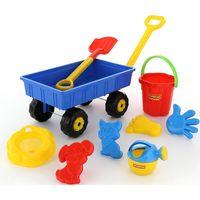 Kinder Transportwagen Spielzeug Schaufel Rechen WADER Handwagen Sandset 4-tlg 