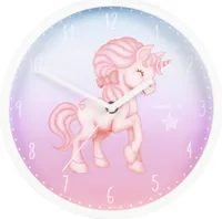 Hama Magical Unicorn Quarzwanduhr Rund Blau