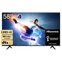 Hisense 58A6BG 146cm (58 Zoll) Fernseher (4K Ultra HD, HDR, Triple Tuner DVB-C/S/ S2/ T/ T2, Smart-TV, Frameless, Bluetooth, Alexa)