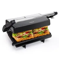 Aigostar - XXL Kontaktgrill Panini Grill, Sandwich Maker, Edelstahl