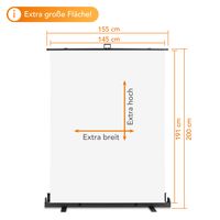 walimex pro Roll-up Panel Hintergrund 155x200cm weiß