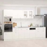 vidaXL 7-dielna kuchynská linka Lyon biela na báze dreva