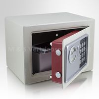 Bituxx Mini Tresor Zahlenschloss elektronisch Minisafe Wandtresor Wandsafe Grau Safe Maße(B/H/T): 230mm x 170mm x 170mm Türstärke: 3 mm Lichtgrau MS-12361