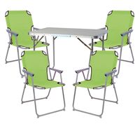 5-teiliges Campingmöbel Set Alu mit Tragegriff Camping lime-grün L70xB50xH59cm 