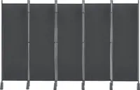 XMTECH Paravent 5tlg Raumteiler Trennwand Sichtschutz 5 Fach Faltbar Sichtschutz Balkon (280x180cm, Anthrazit)