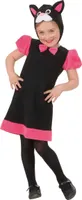 Katze Kinderkostüm Kleid schwarz-pink
