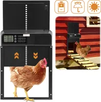 Yakimz Automatická dvířka pro kuřata, automatické otevírání dvířek pro kuřata, elektrická dvířka pro kuřata, černá barva