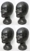 4 x FP Styroporkopf schwarz/anthrazith - TOP Markenqualität (mit Loch im Boden)