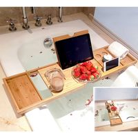 LIMING-Bathroom Badewannenablage Holz Badewanne Tablett Kunststoff Farbe : A Badewanne Tablett Caddy Retractable Anti-Rutsch-Badablage Tablet badewannenablage